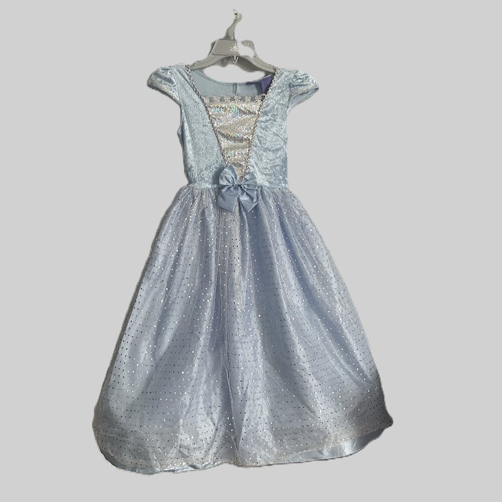 Dream Play Imagine Light Blue Velour Princess Dress Costume, Girl's 6X